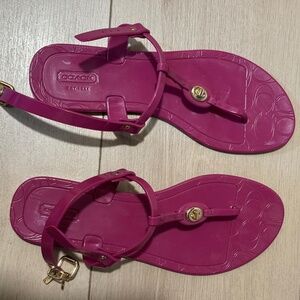 Coach Pier Fuchsia Jelly Sandals Size 8